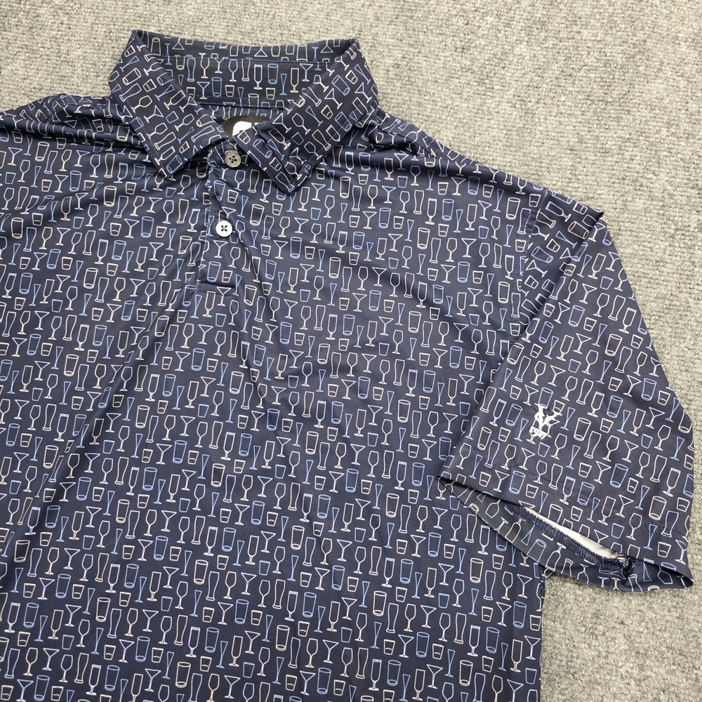 Footjoy All Over Print Glasses Drinks Valdosta Country CLub Golf Polo Shirt -L